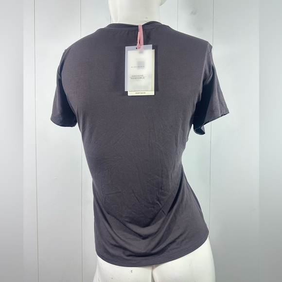 NWT Alex Marie Women's Size Small S Brown Short Sleeve T-shirt Casual Rayon - Picture 3 of 7
